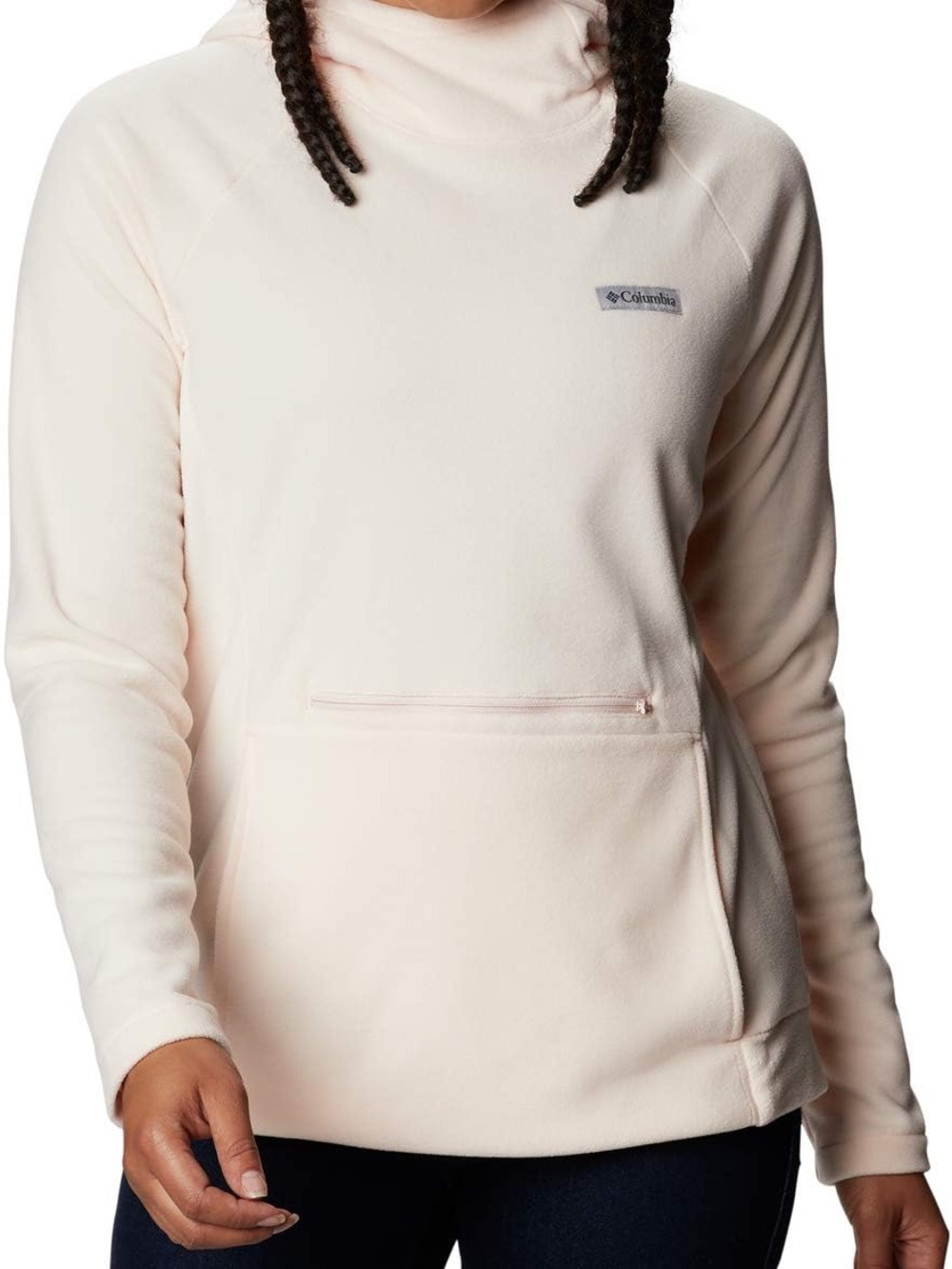 Light Pink Columbia Fleece Pullover Hoodie - Picture 2 of 7